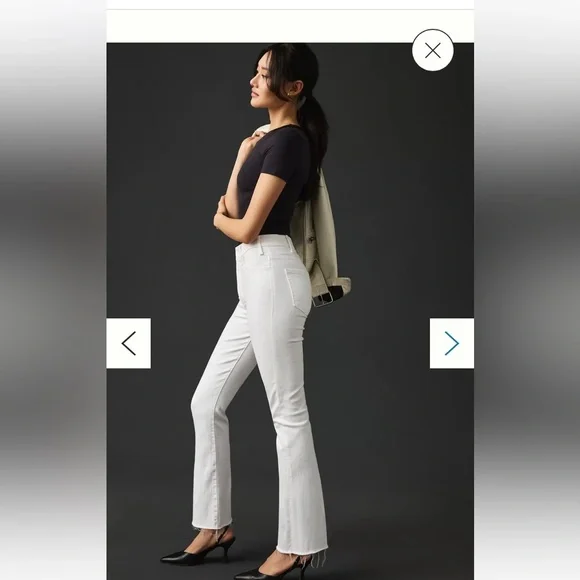 MOTHER The Hustler Ankle Fray White Jeans - Picture 2 of 11
